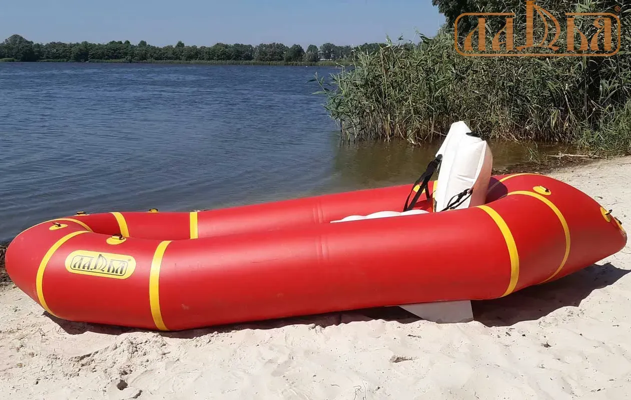 Рафтінговий пакрафт Ладья ЛП-245 Комфорт червоний з жовтим - Пакрафт для рафтингу 6 Пакрафт для рафтингу Ладья ЛП-245